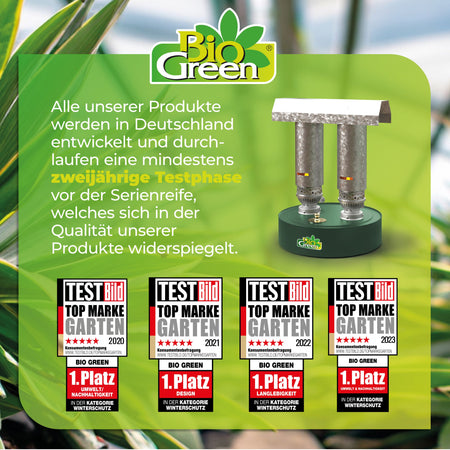 BioGreen Paraffin-Gewächshausheizung Warmax Power 5 - BioGreen-Auszeichnungen