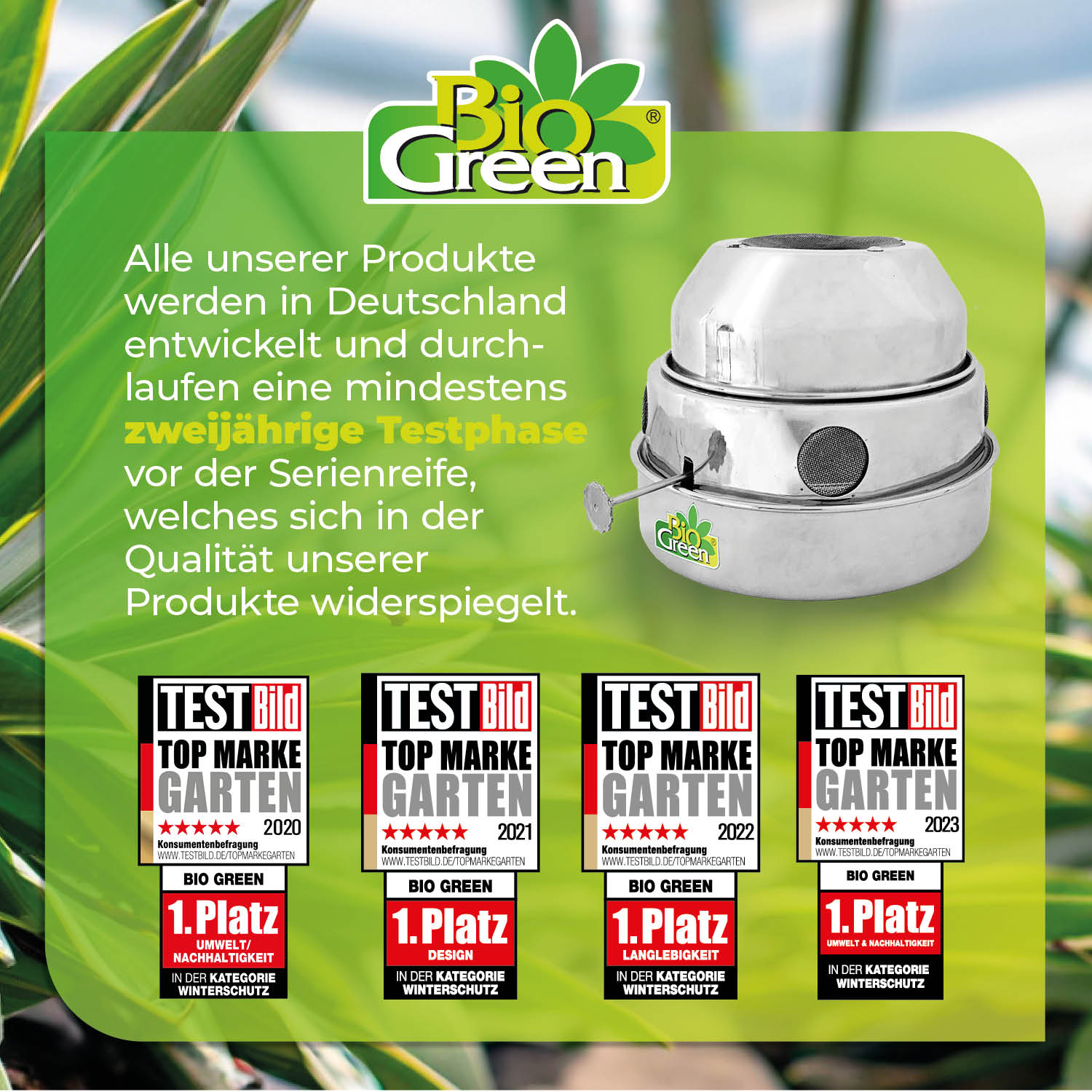 BioGreen Paraffin-Gewächshausheizung Warmax Antifrost aus Edelstahl Firmenbewertung