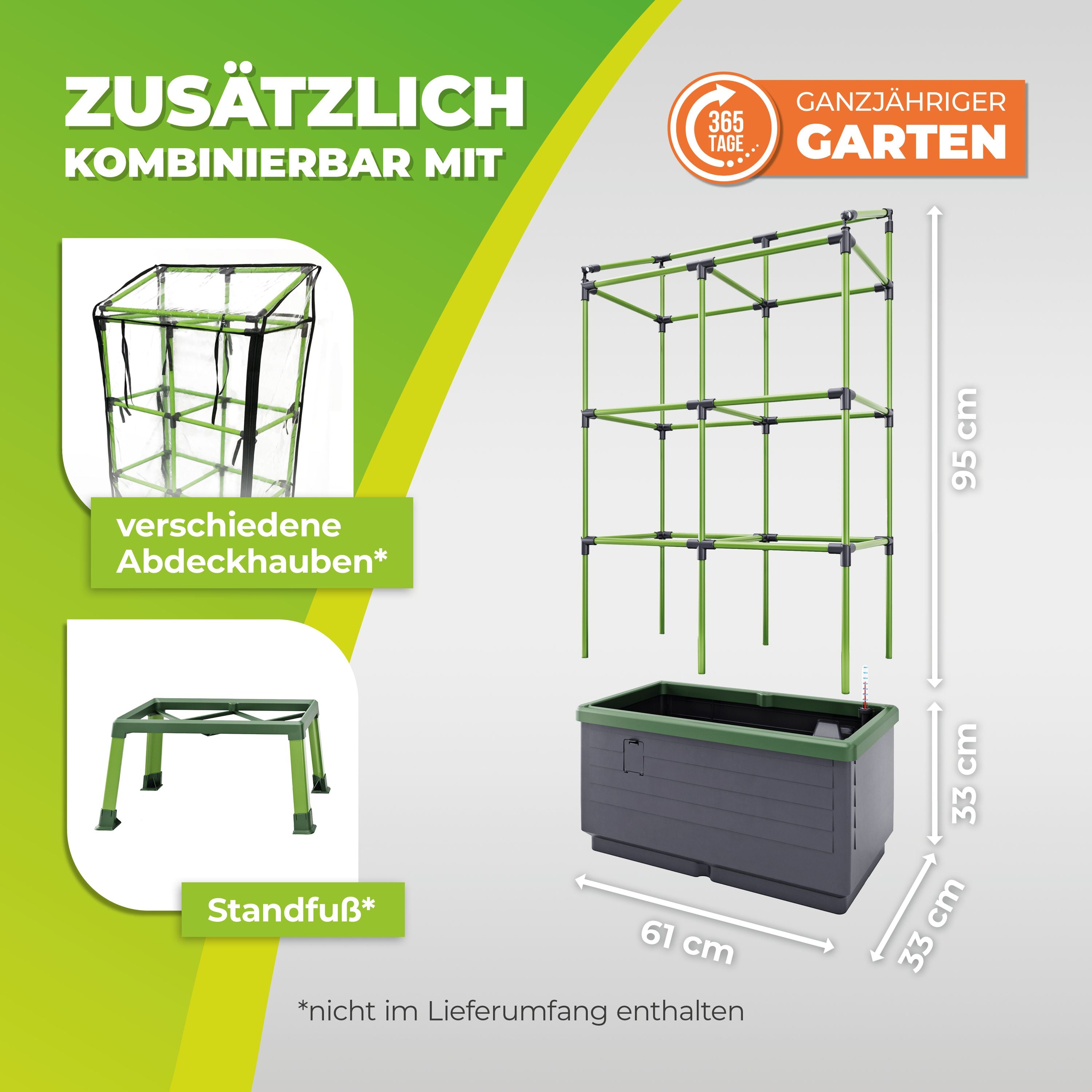 BioGreen Pflanzkübel City Jungle mit Rankhilfe Abmessungen