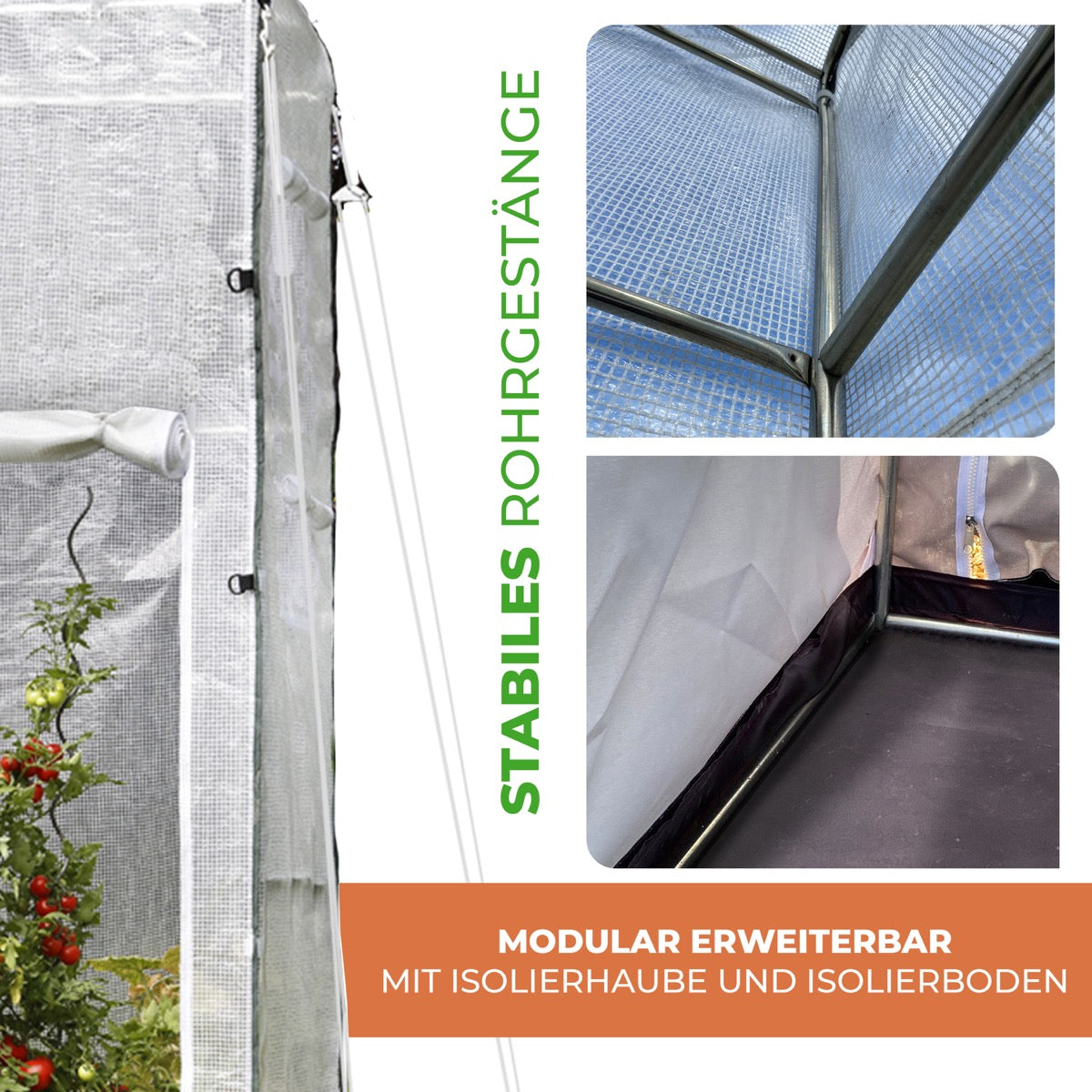 Bio Green Überwinterungszelt für Pflanzen Patioflora 120 mit stabilem Rohrgestänge