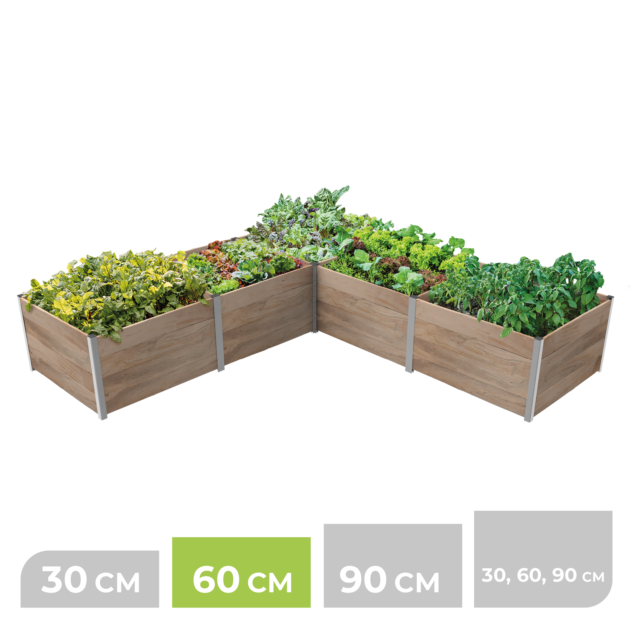 BioGreen Modulares Hochbeet-System ErnteMAXX Eck-Form 5 Quadratmeter 60 cm Höhe