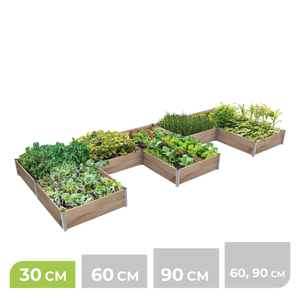 8m² Hochbeet ErnteMAXX E-Form in 3 Höhen und Größen verfügbar