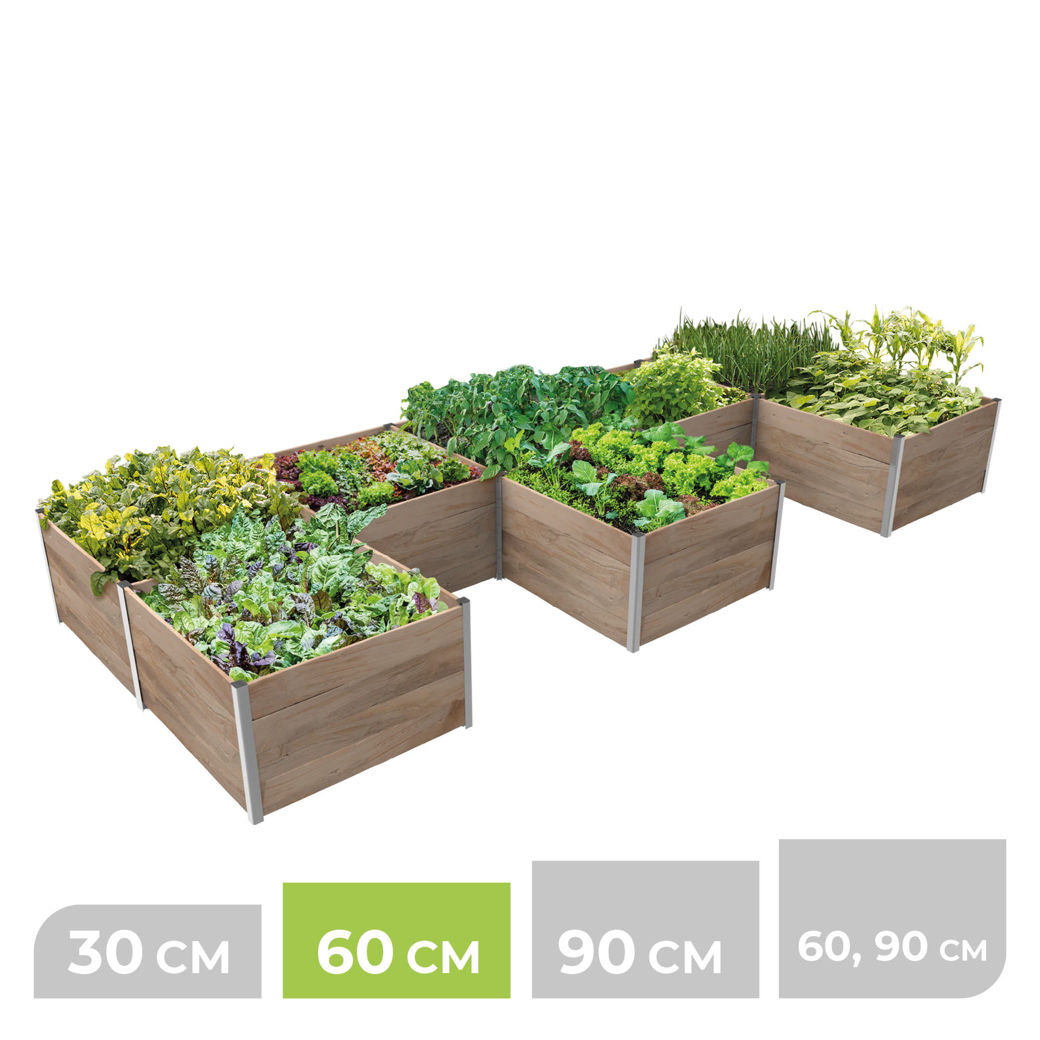 BioGreen Modulares Hochbeet-System ErnteMAXX E-Form 8 Quadratmeter 60 cm Höhe