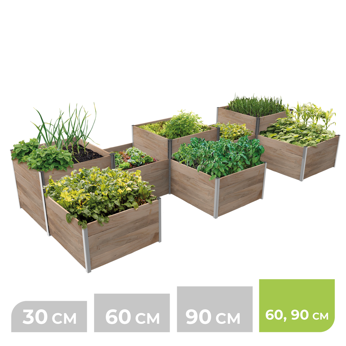 BioGreen Modulares Hochbeet-System ErnteMAXX E-Form 8 Quadratmeter 60 und 90 cm Höhe