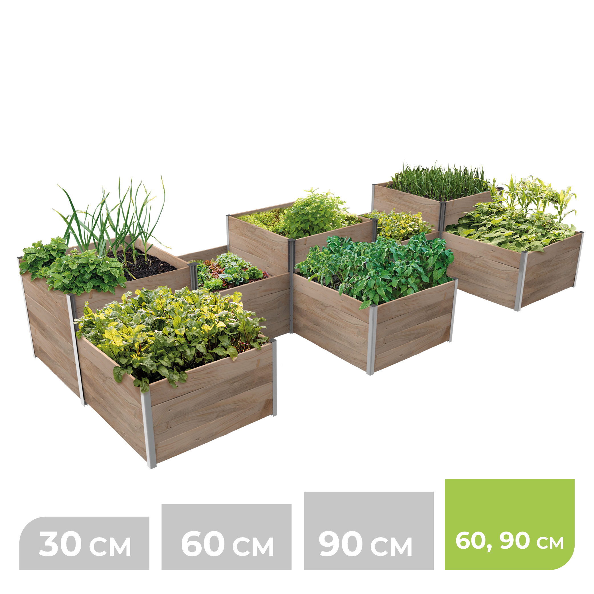BioGreen Modulares Hochbeet-System ErnteMAXX E-Form 8 Quadratmeter 60 und 90 cm Höhe