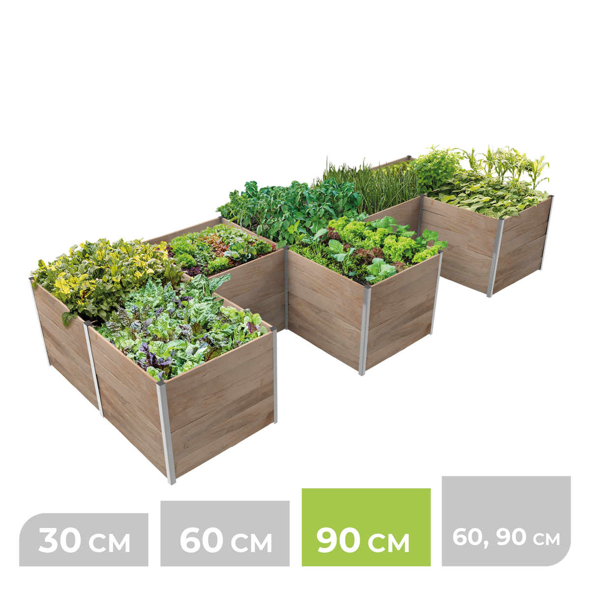 BioGreen Modulares Hochbeet-System ErnteMAXX E-Form 8 Quadratmeter 90 cm Höhe