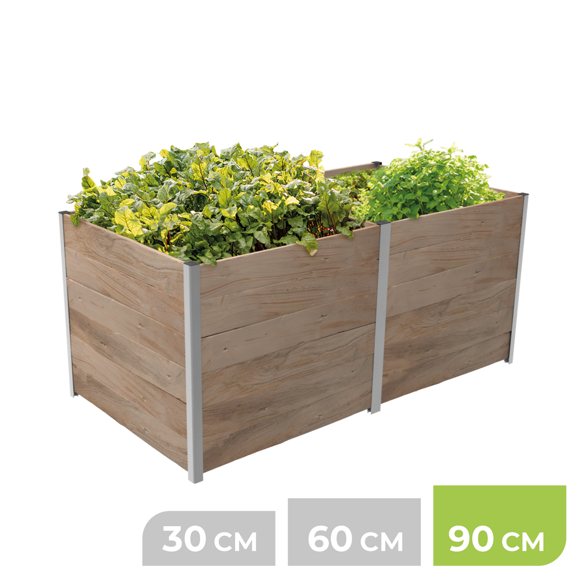 BioGreen Modulares Hochbeet-System ErnteMAXX Rechteck 2 Quadratmeter 90 cm Höhe