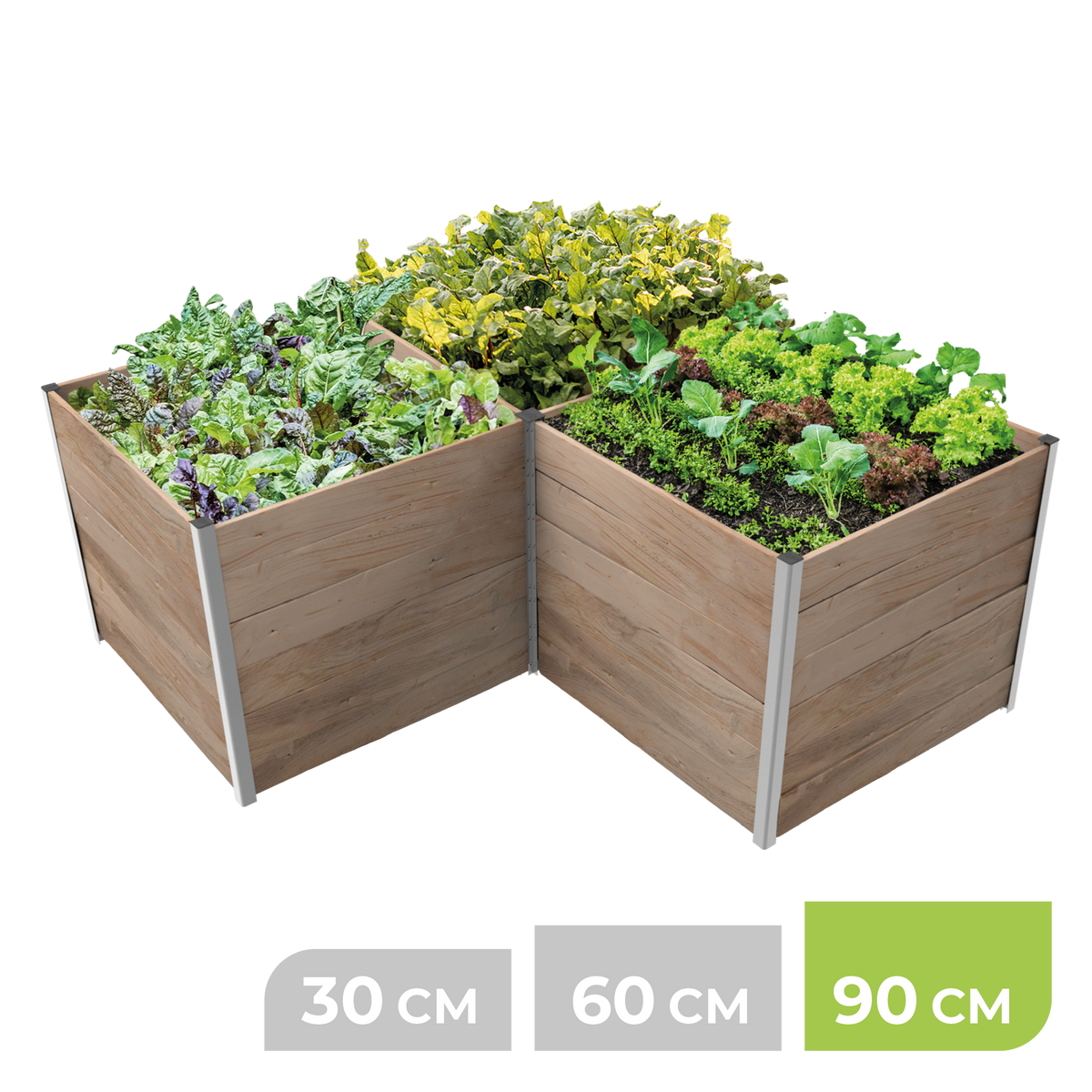 BioGreen Modulares Hochbeet-System ErnteMAXX Eck-Form 3 Quadratmeter 90 cm Höhe