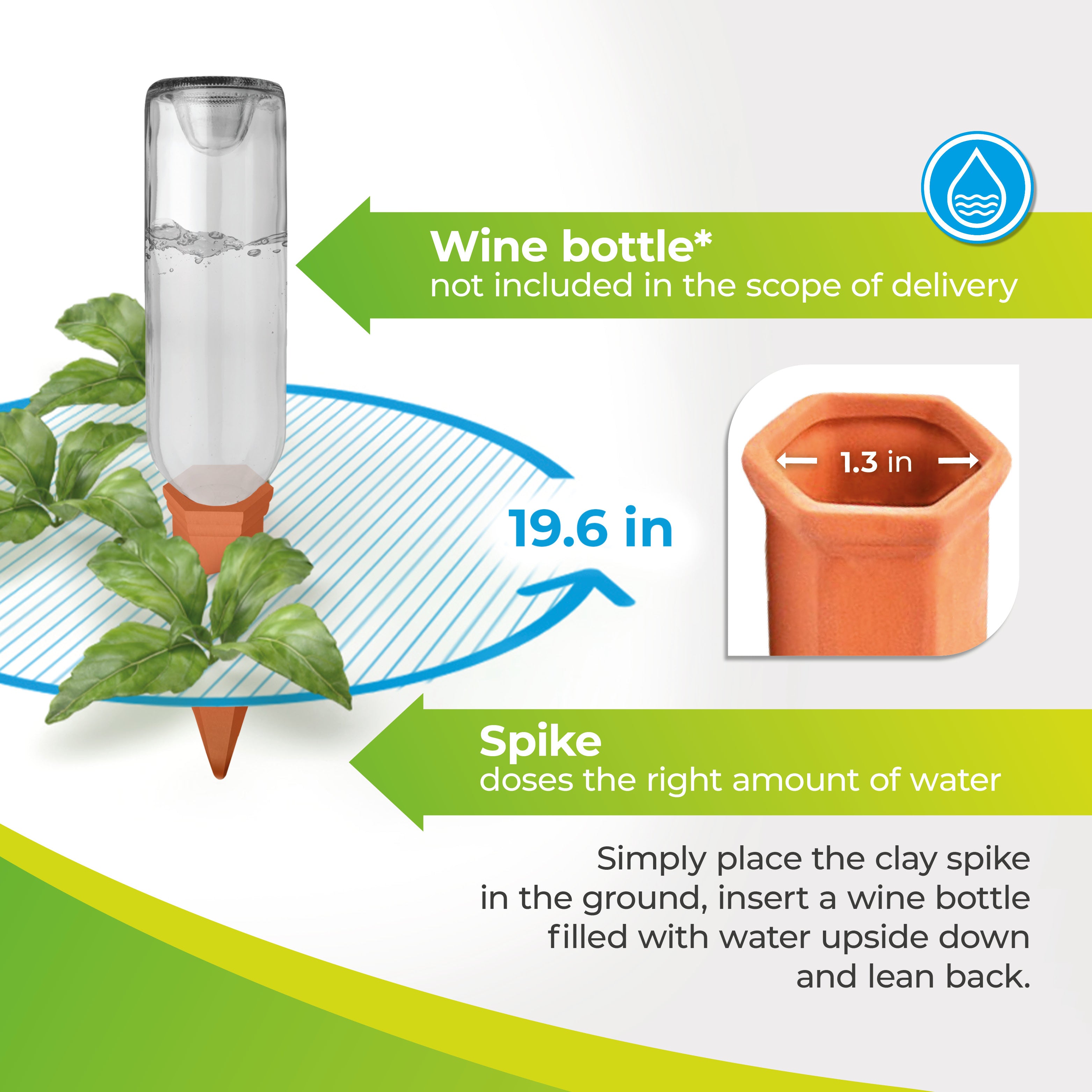 10er-Set Topfpflanzen-Bewässerungssystem „Hydro Wine“