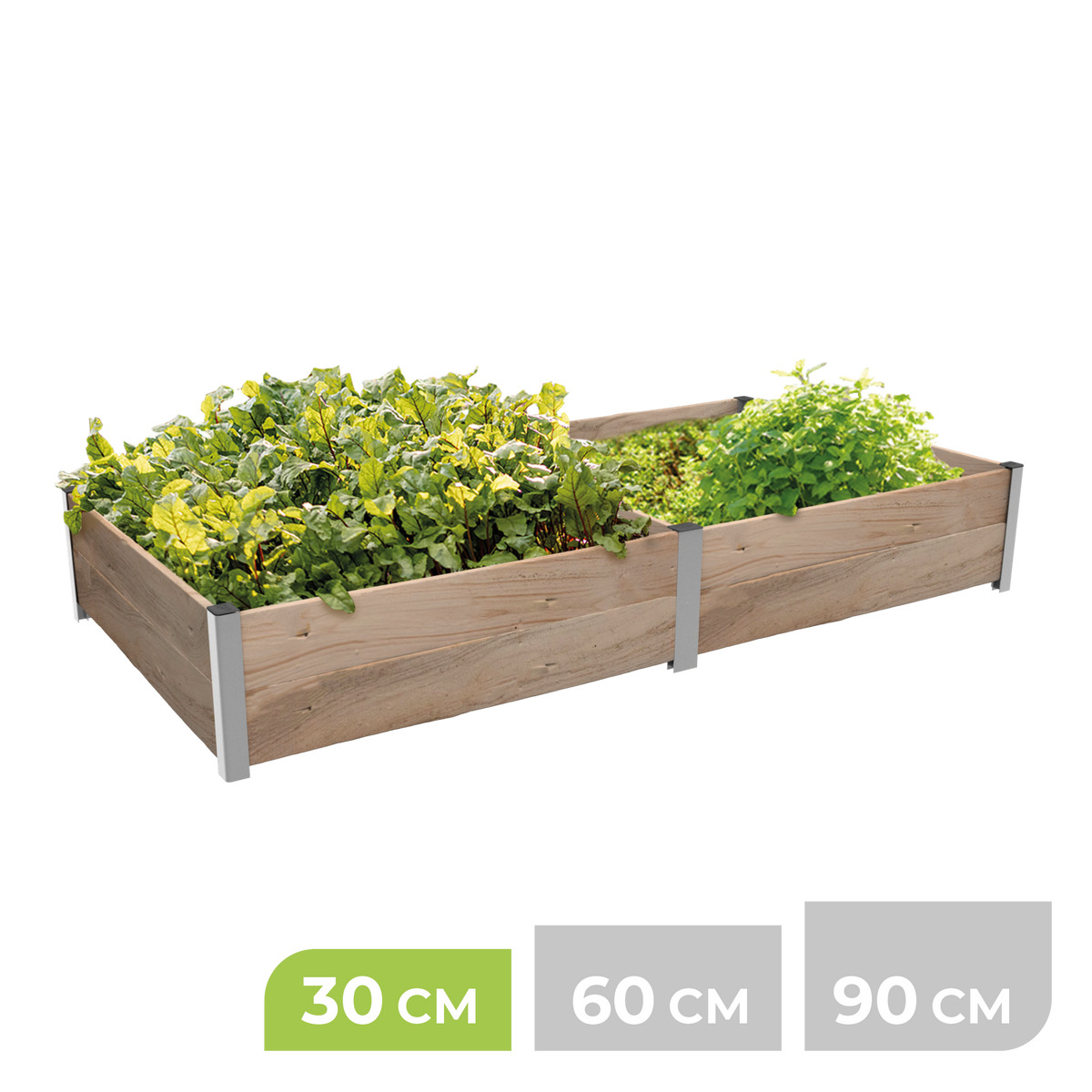 BioGreen Modulares Hochbeet-System ErnteMAXX Rechteck 2 Quadratmeter 30 cm Höhe
