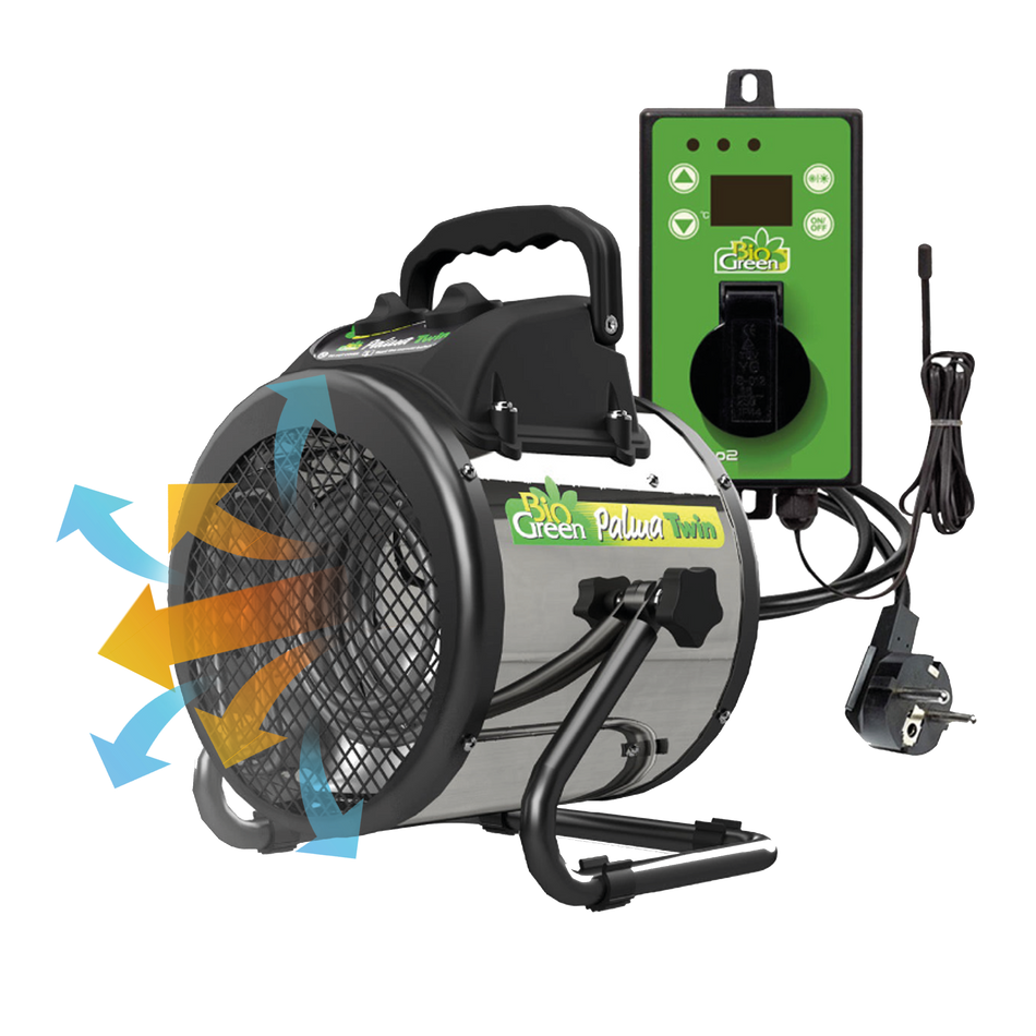 Calefacción de invernadero "Palma Twin" con un termostato digital 1000 W / 2000 W