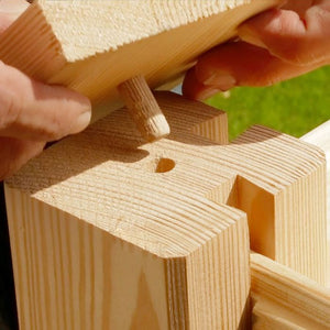 Pfostenkappen 2er-Pack aus gehobeltem Holz für Hochbeet Windsor