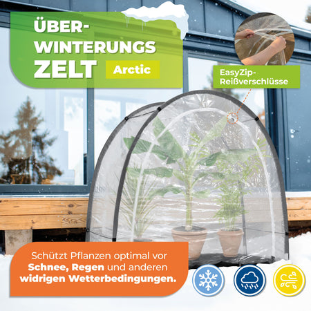Das Überwinterungszelt Arctic 100 von Bio Green zum Schutz von Pflanzen vor widrigem Wetter