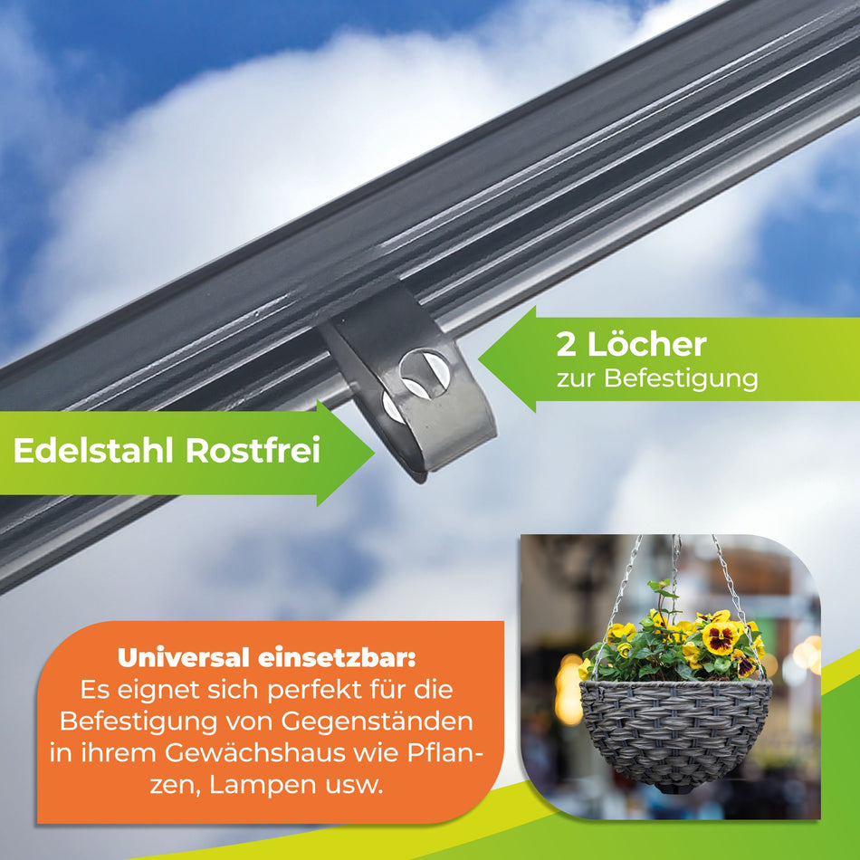 10er Pack Gewächshaus Profil Klammern für sichere Befestigung