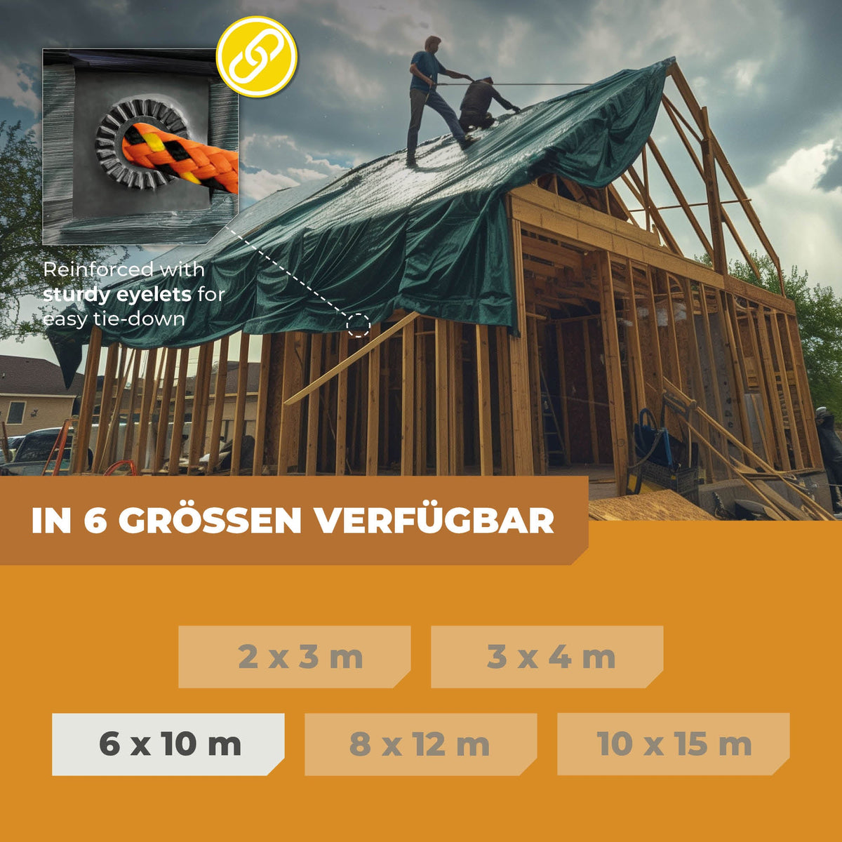 Abdeckplane in Grün/Blau 250g/m² 6x10m "Premium" - BioGreen GmbH