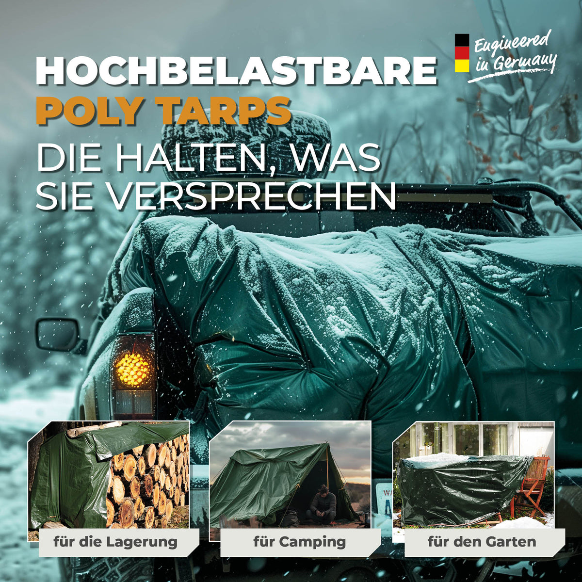 Abdeckplane in Grün/Blau 250g/m² 6x10m "Premium" - BioGreen GmbH