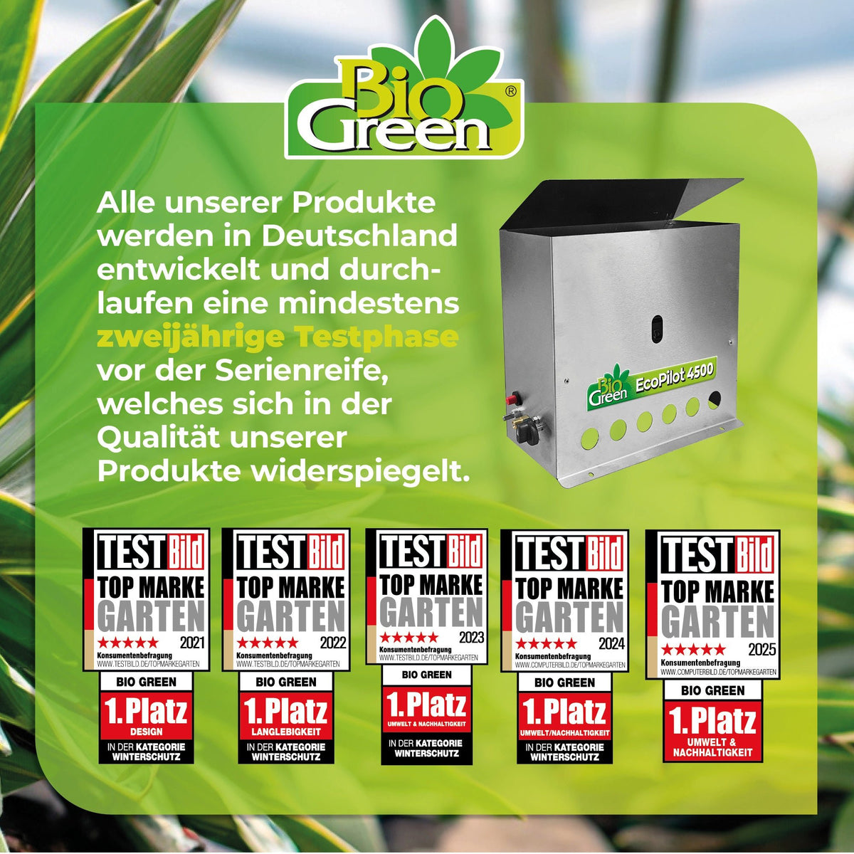 Gasgewächshausheizung "EcoPilot" und Frostwächter mit 4500 Watt - BioGreen GmbH