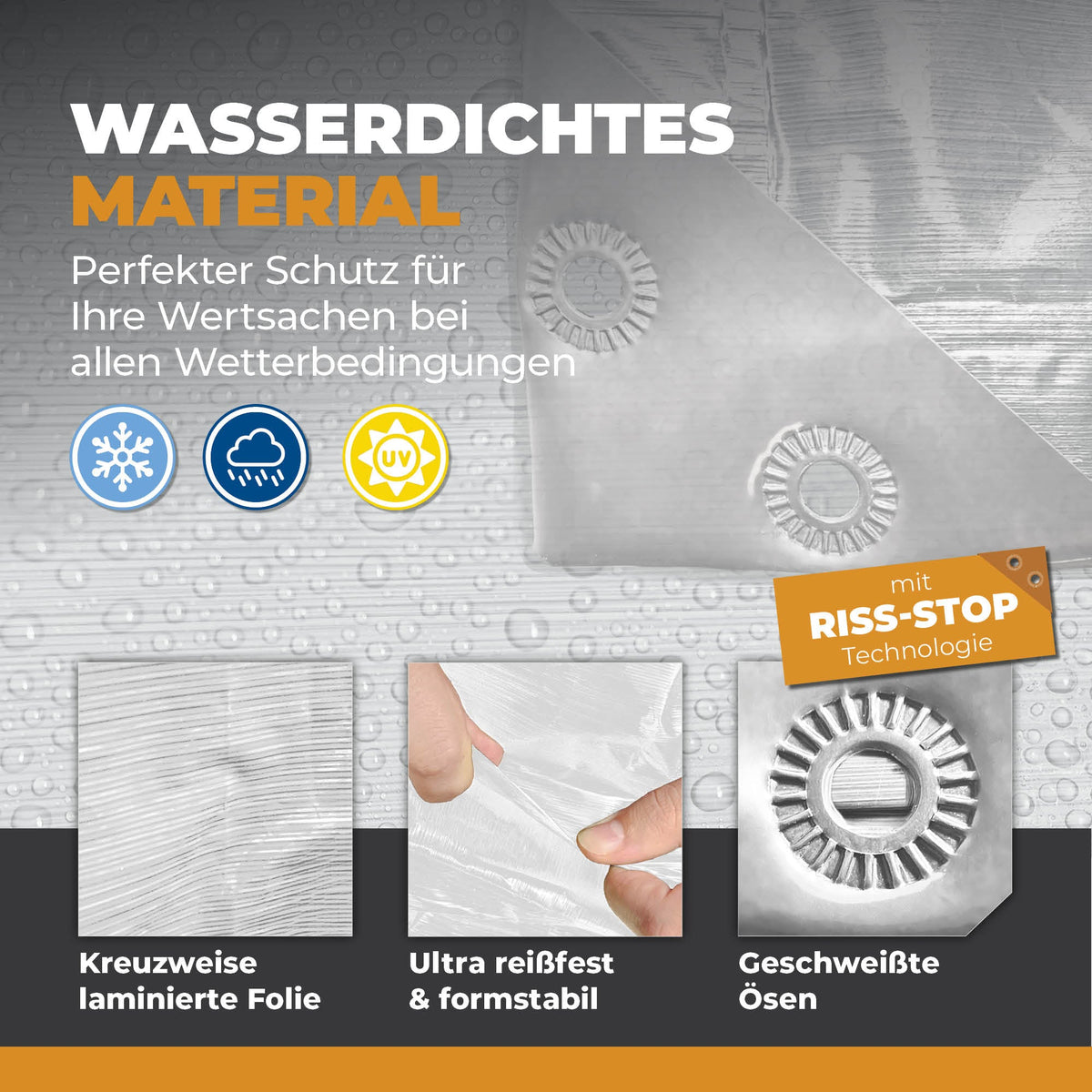 Transparente Abdeckplane 250g/m² 8x12m "Premium" - BioGreen GmbH