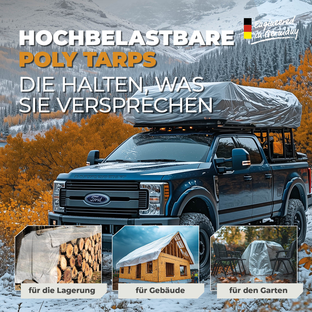 Transparente Abdeckplane 250g/m² 8x12m "Premium" - BioGreen GmbH