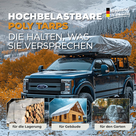 Transparente Abdeckplane 250g/m² 8x12m "Premium" - BioGreen GmbH