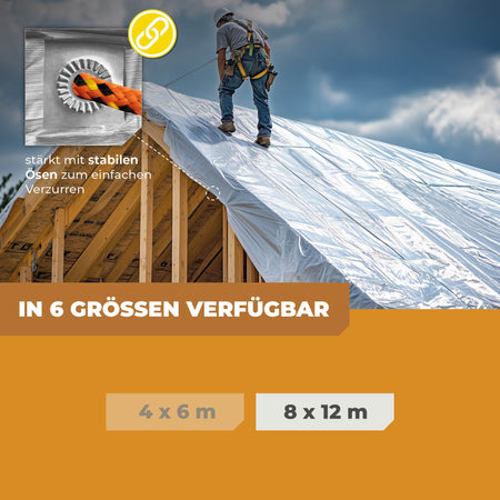 Transparente Abdeckplane 250g/m² 8x12m "Premium" - BioGreen GmbH