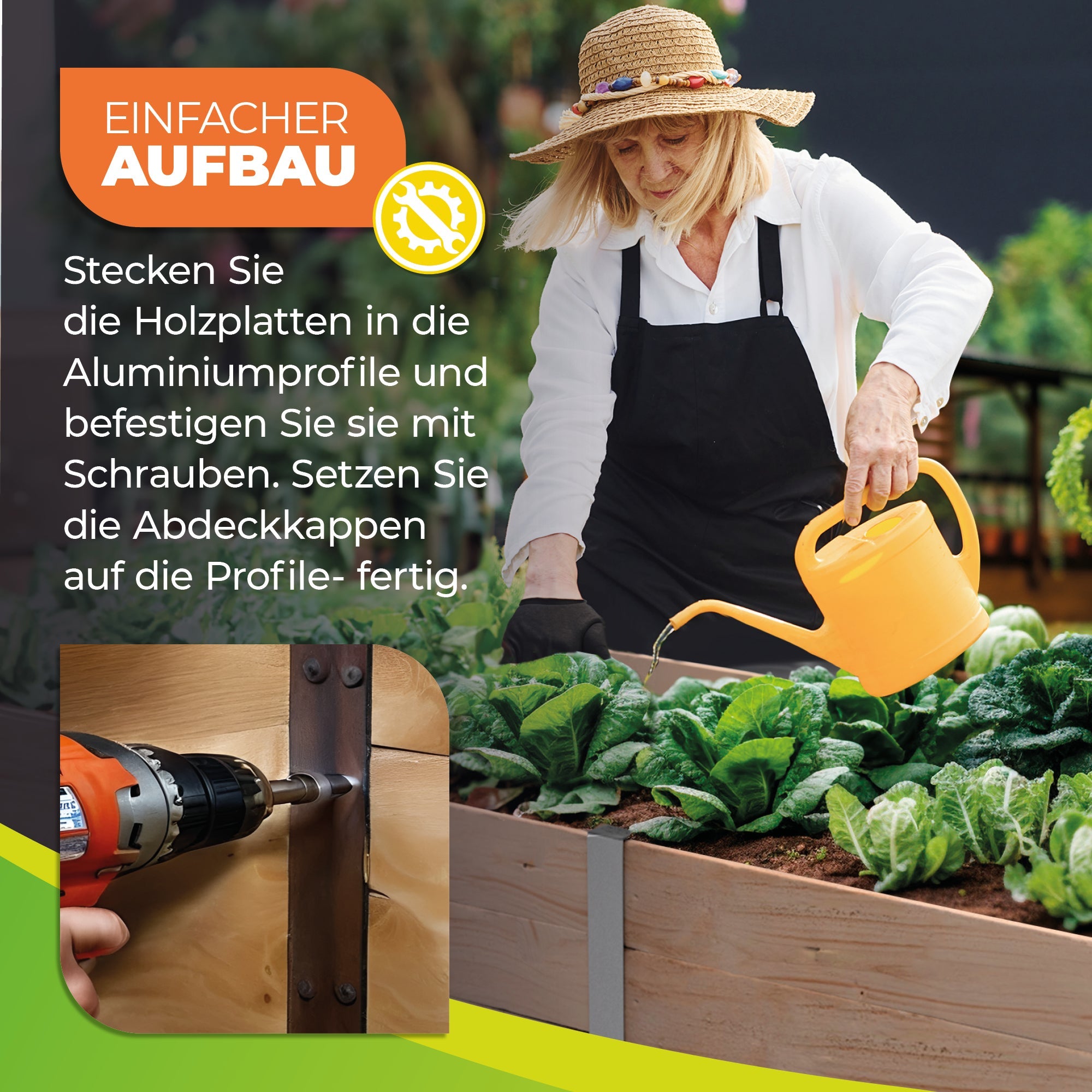 1m² Hochbeet ErnteMAXX in Quadratform erhältlich in 3 Höhen - BioGreen GmbH