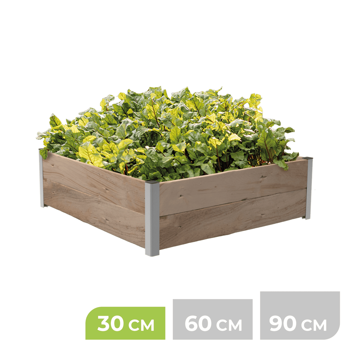 BioGreen Modulares Hochbeet-System ErnteMAXX Quadrat 1 Quadratmeter 30 cm Höhe