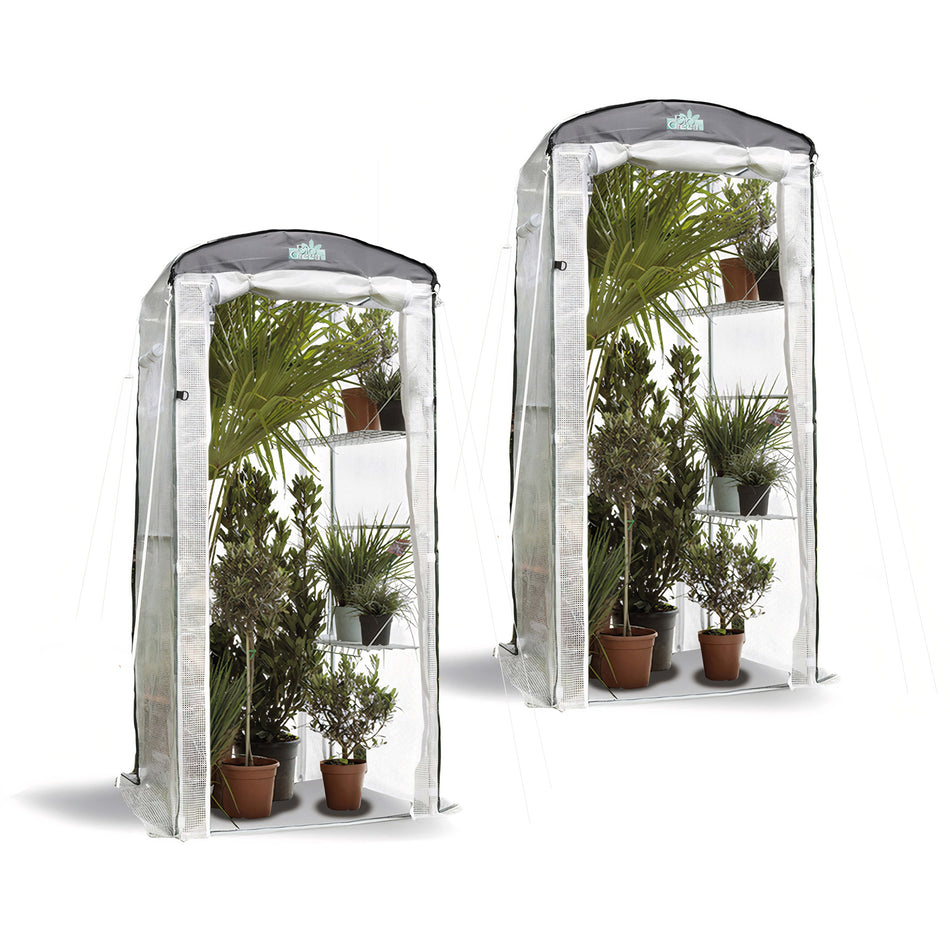 Set of 2 winter tents / greenhouses for balconies and terraces "Patioflora 100/L" - each L 100 x W 80 x H 220 cm