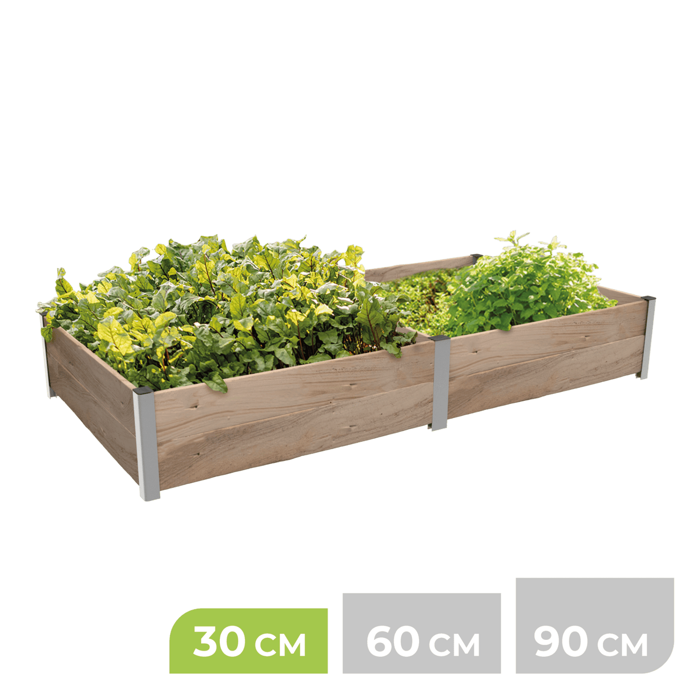 BioGreen Modulares Hochbeet-System ErnteMAXX Rechteck 2 Quadratmeter 30 cm Höhe