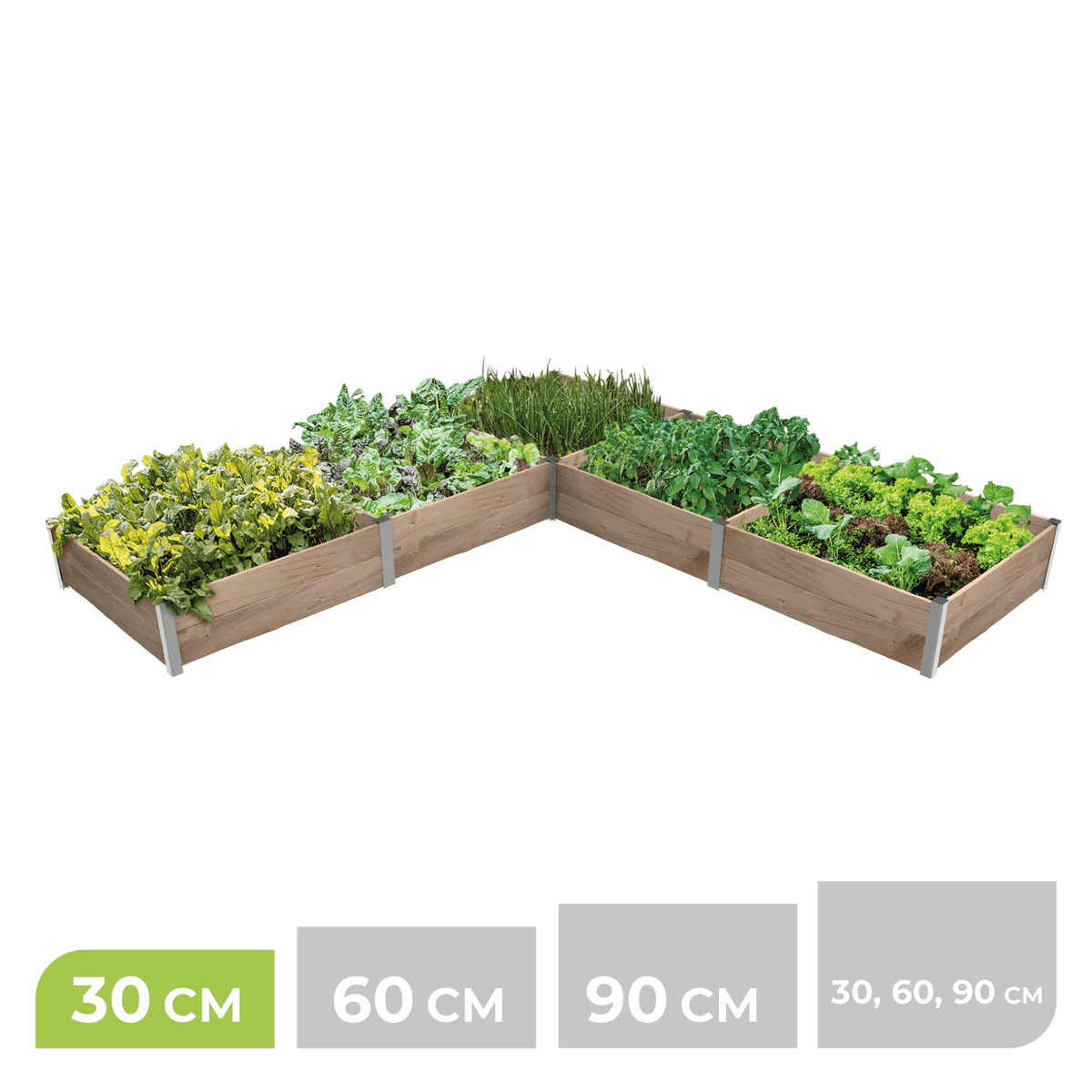 5m² Eck - Hochbeet ErnteMAXX aus Holz in 3 Höhen - BioGreen GmbH