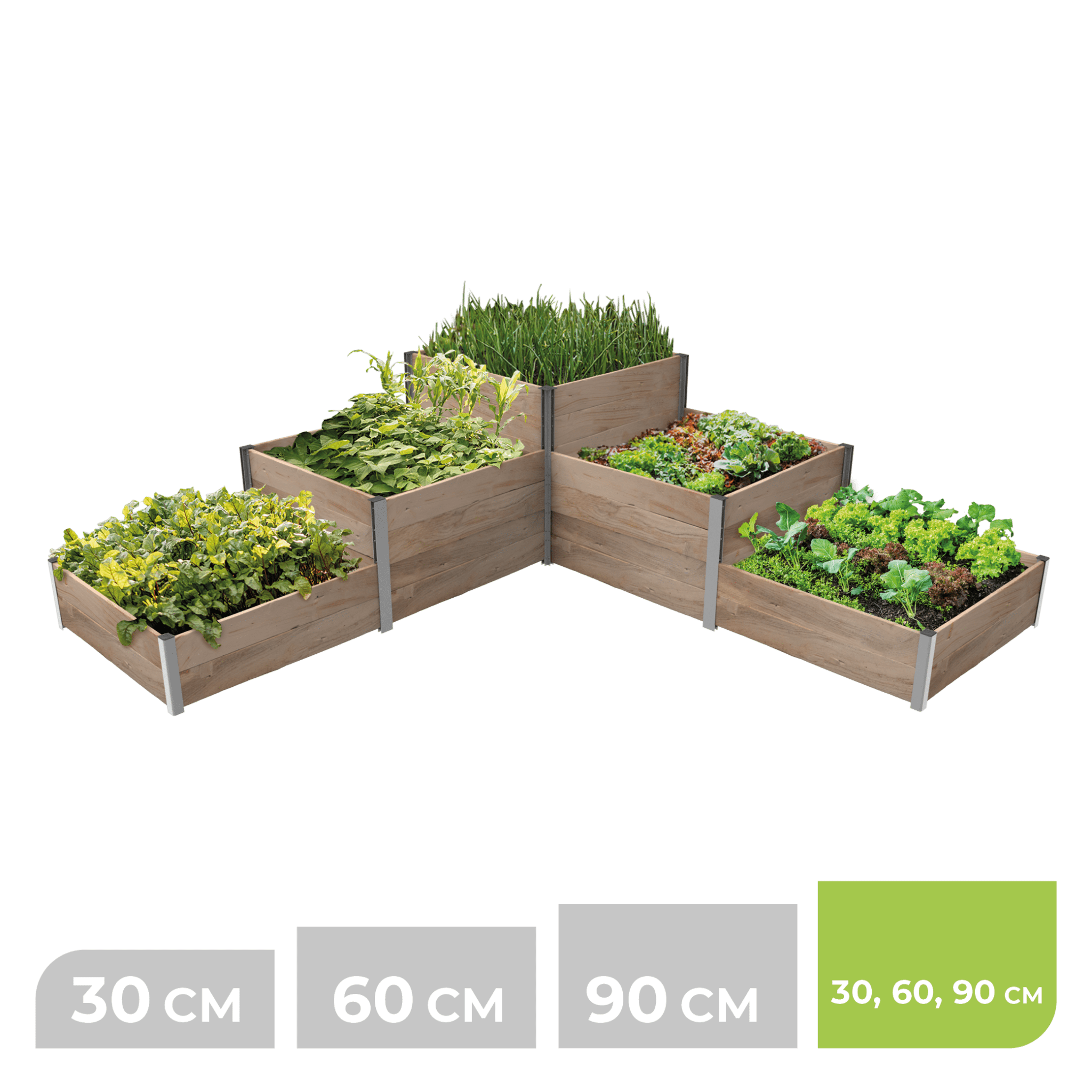 5m² Eck - Hochbeet ErnteMAXX aus Holz in 3 Höhen - BioGreen GmbH