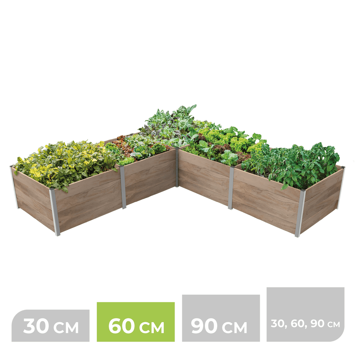 5m² Eck - Hochbeet ErnteMAXX aus Holz in 3 Höhen - BioGreen GmbH