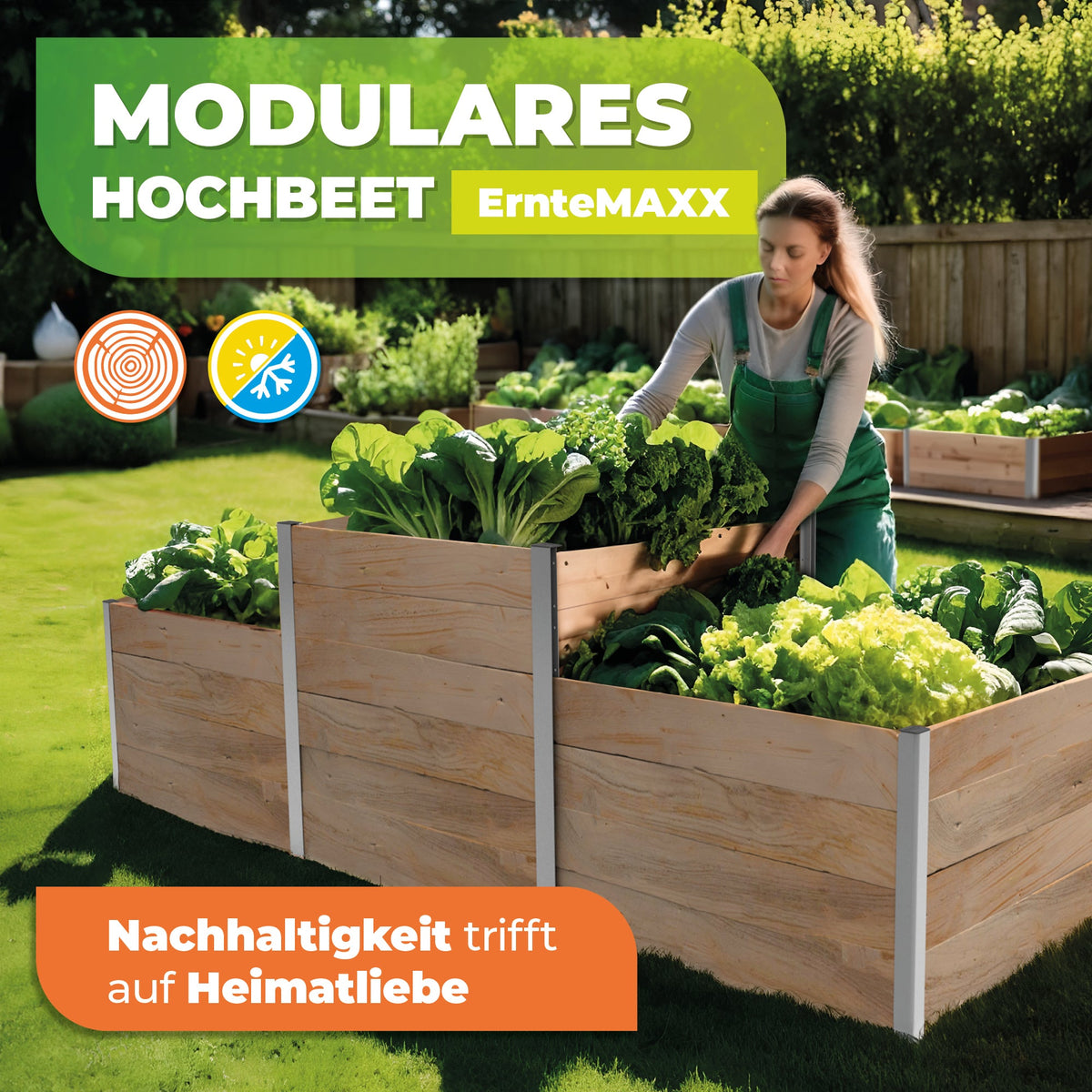 5m² Hochbeet ErnteMAXX aus Holz in U - Form in 4 Größen erhältlich - BioGreen GmbH