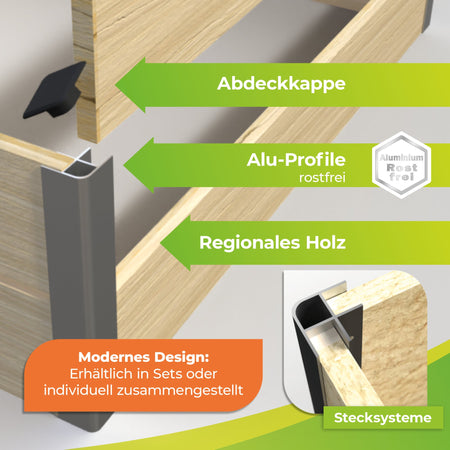 5m² Hochbeet ErnteMAXX aus Holz in U - Form in 4 Größen erhältlich - BioGreen GmbH