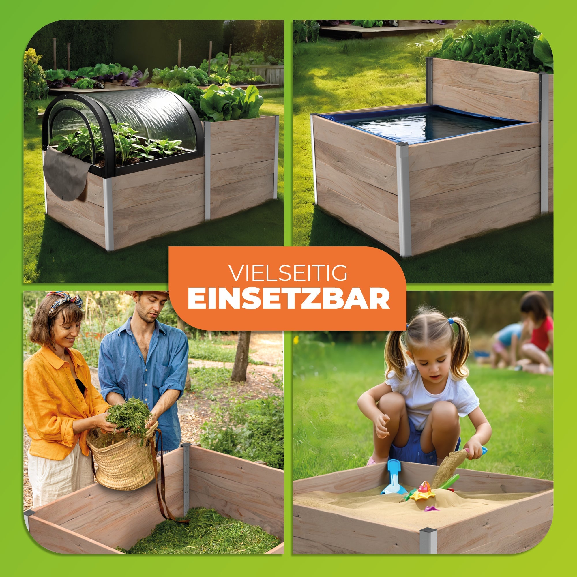 5m² Hochbeet ErnteMAXX aus Holz in U - Form in 4 Größen erhältlich - BioGreen GmbH