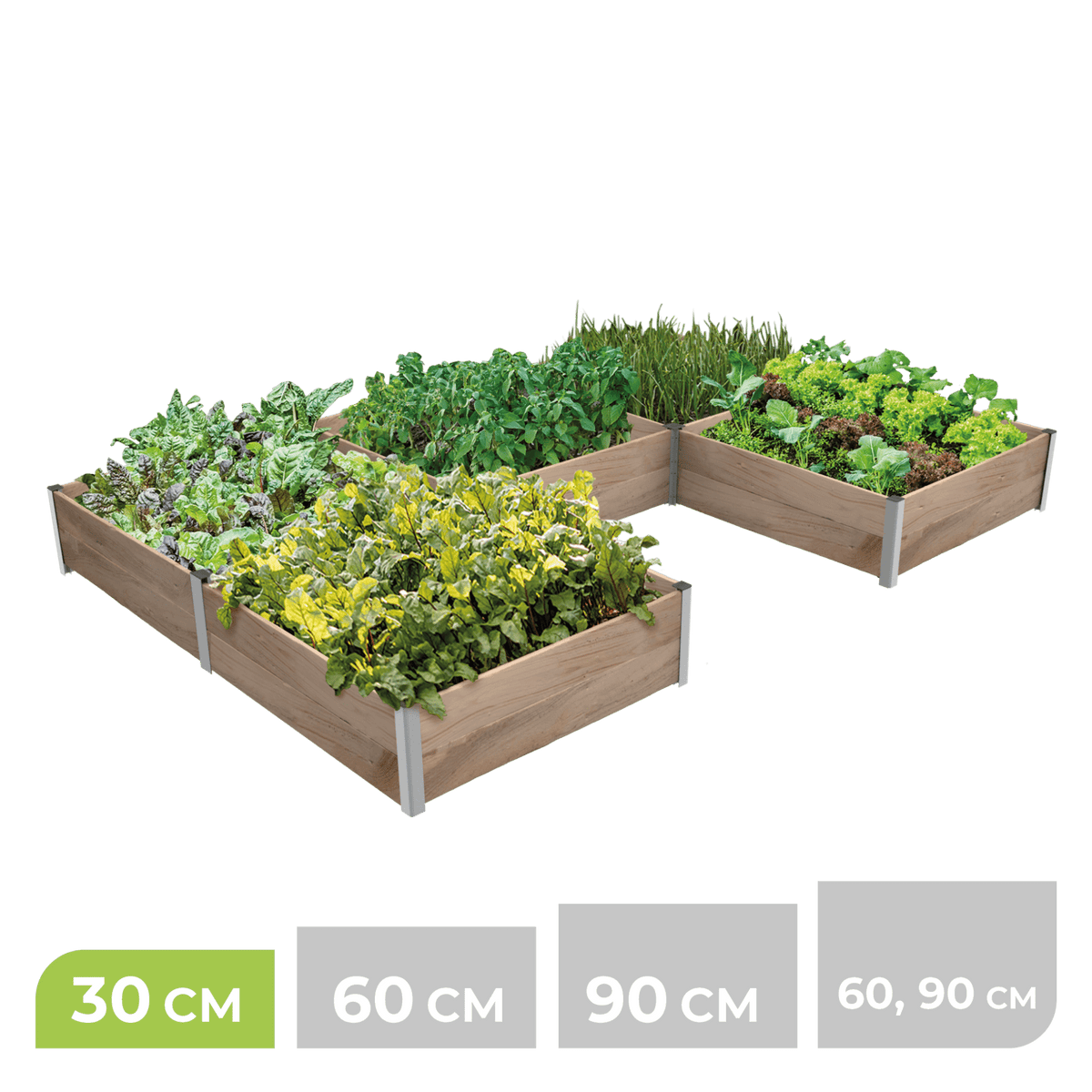 5m² Hochbeet ErnteMAXX aus Holz in U - Form in 4 Größen erhältlich - BioGreen GmbH