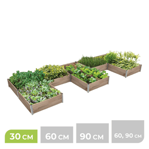 8m² Hochbeet ErnteMAXX E-Form in 3 Höhen und Größen verfügbar