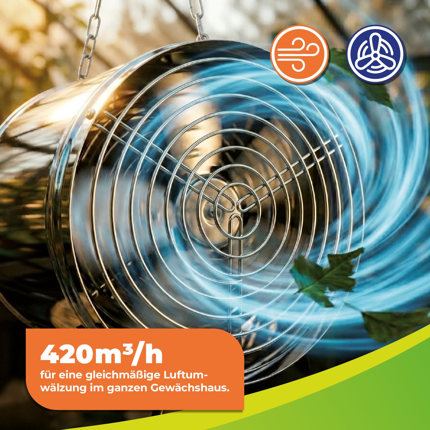 Arizona Ventilator inkl. Energiesparschlauch, 460 m³/h, 230 V