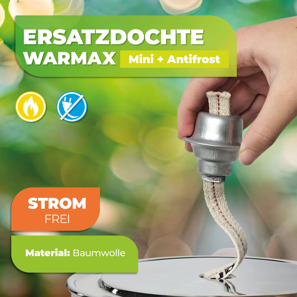 BioGreen Ersatzdocht für Paraffin-Gewächshausheizungen Warmax Antifrost und Warmax Mini Top-Features