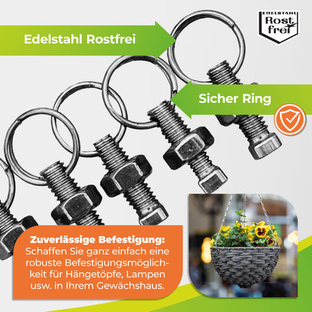 Bio Green Hammerkopfschraube mit Mutter und Ring-Öse - M6x18 Features 1