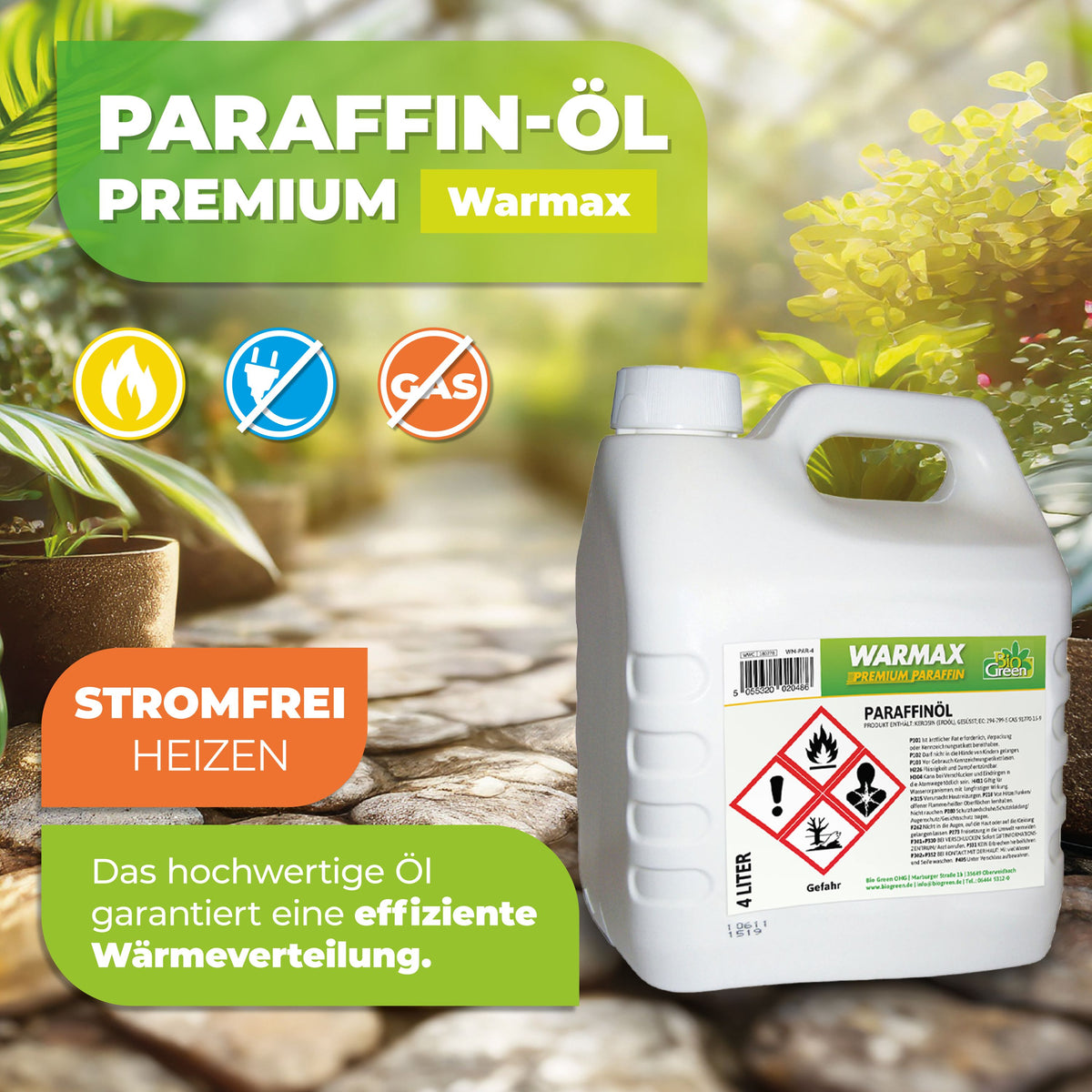 BioGreen Paraffin-Öl Warmax Premium Features