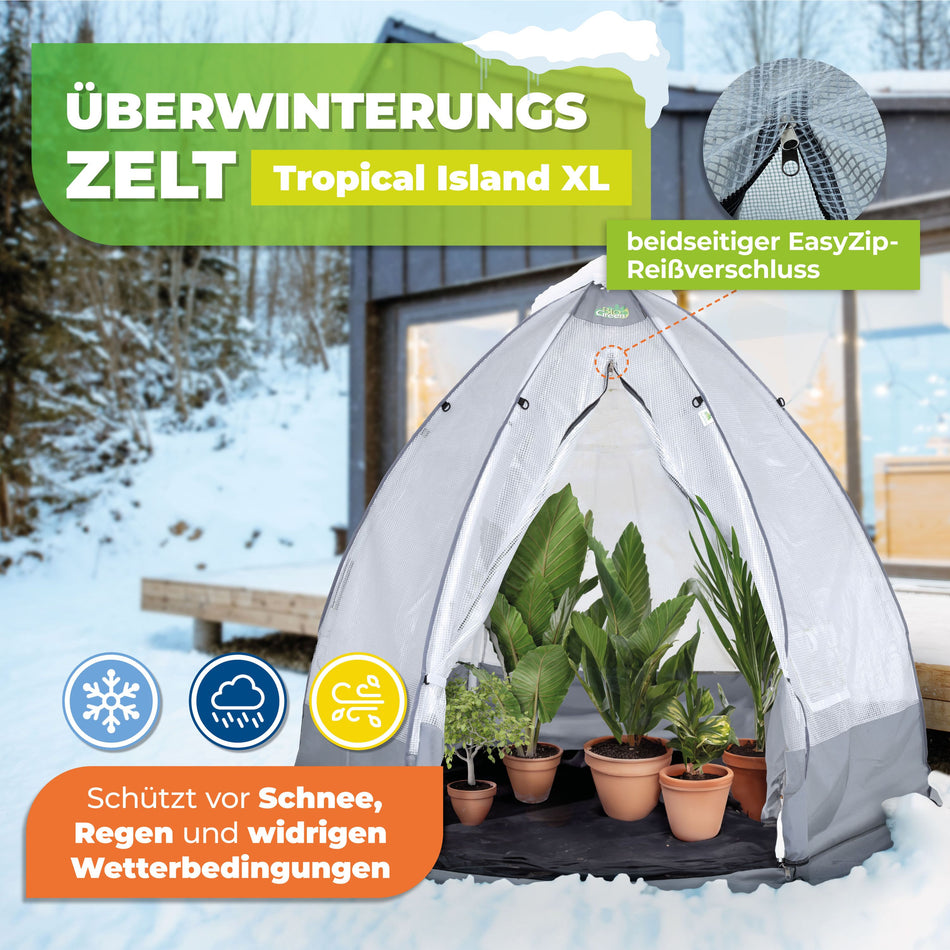 Tente d'hivernage / serre "Tropical Island XL" - Ø 340 x H 280 cm