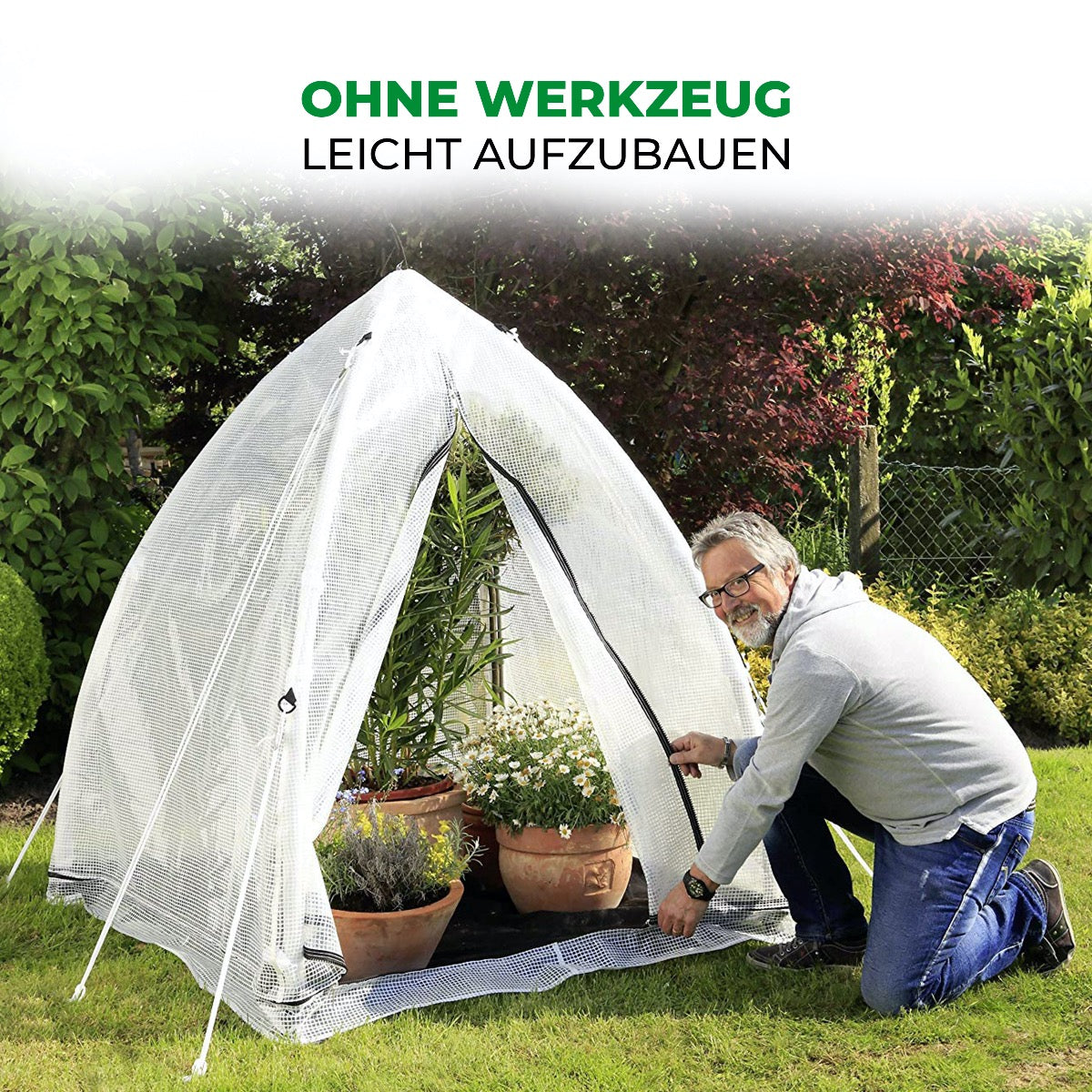 Bio Green Winterschutzzelt für Pflanzen Tropical Island M - einfacher Aufbau ohne Werkzeug