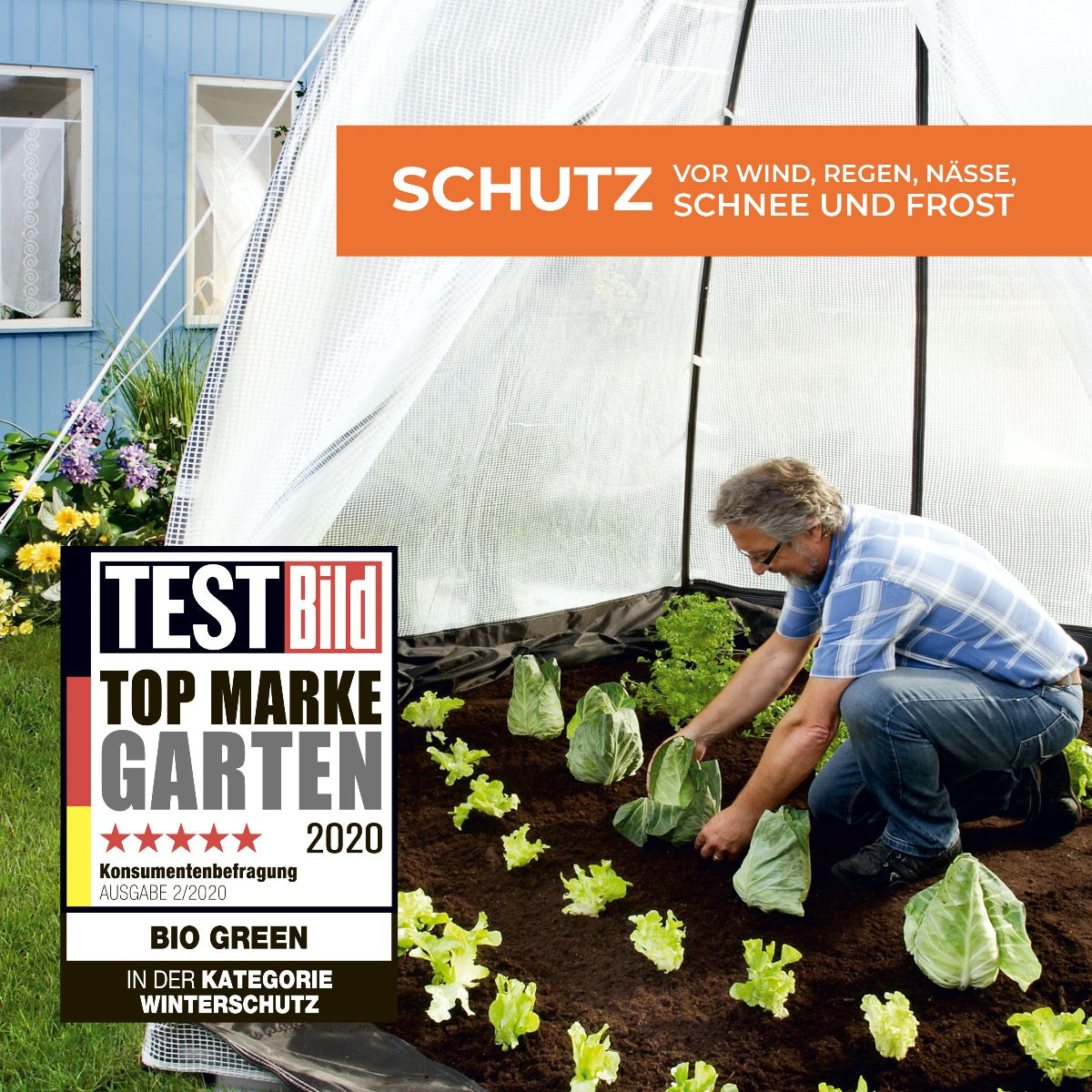 Bio Green Winterschutzzelt für Pflanzen Tropical Island M zum Schutz vor Wind, Regen, Nässe, Schnee und Frost