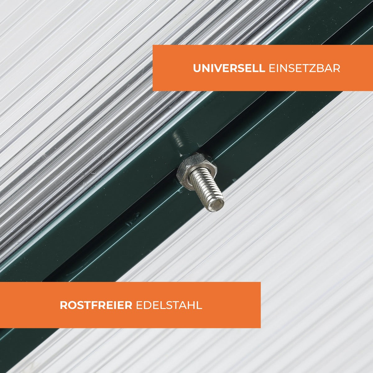 Bio Green Hammerkopfschraube mit Mutter für Gewächshaus - M6x18 - universell einsetzbar, aus Edelstahl