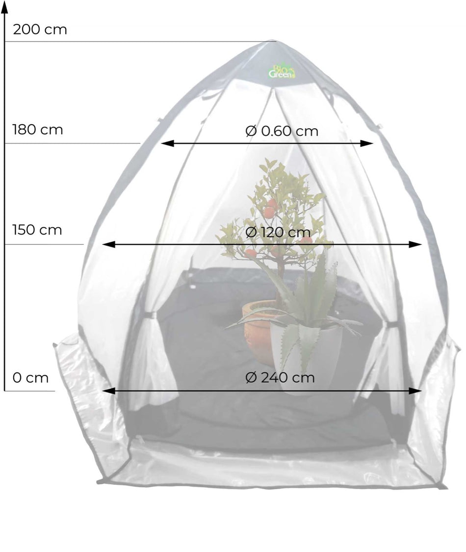 Bio Green Winterschutzzelt / Folien-Gewächshaus Tropical Island Breeze L - Maße