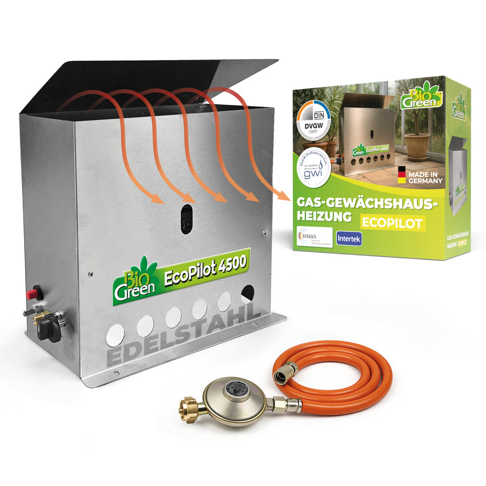 Gas greenhouse heater "EcoPilot" and frost monitor with 4500 watts