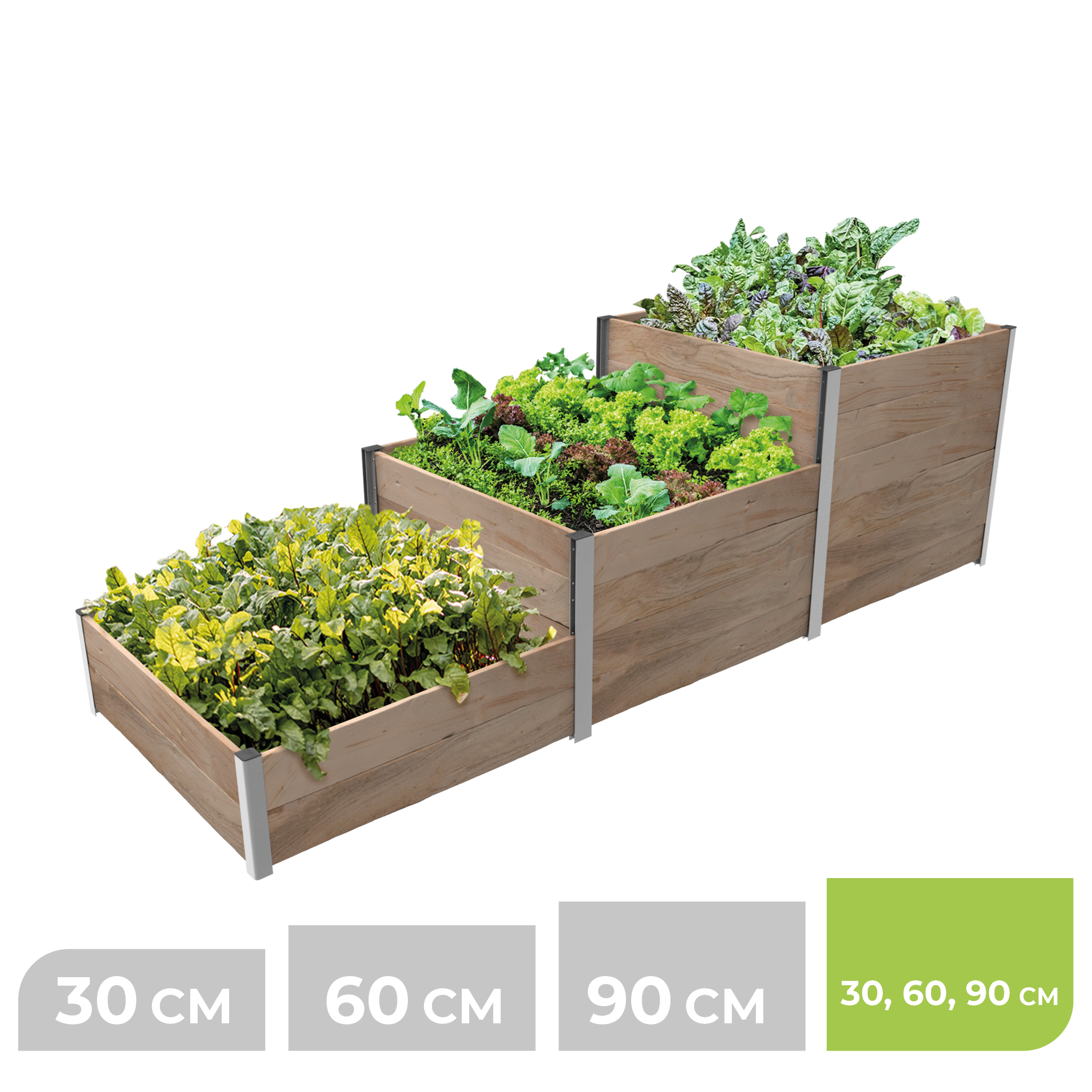 BioGreen Modulares Hochbeet-System ErnteMAXX Treppen-Form  rechteckig