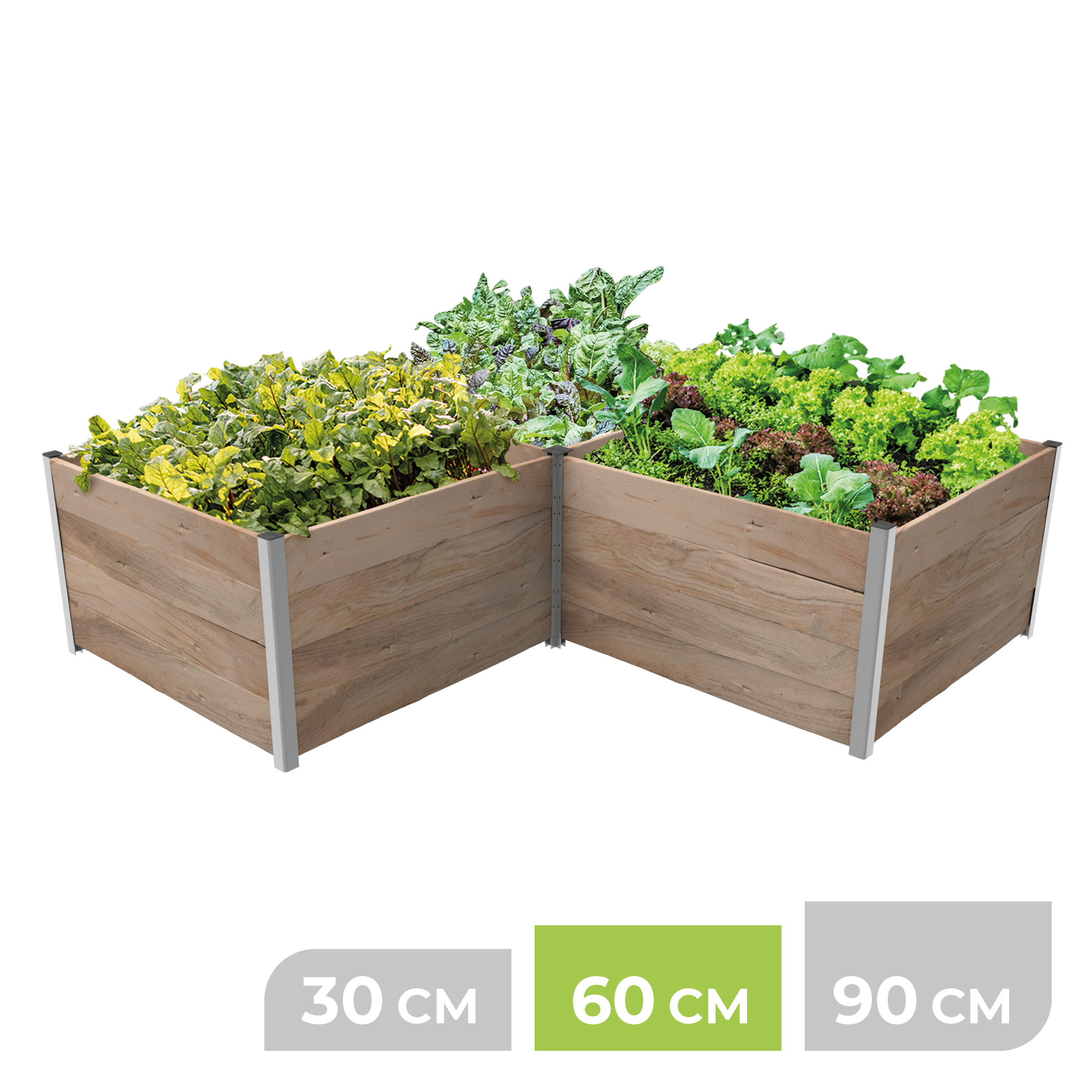 BioGreen Modulares Hochbeet-System ErnteMAXX Eck-Form 3 Quadratmeter 60 cm Höhe