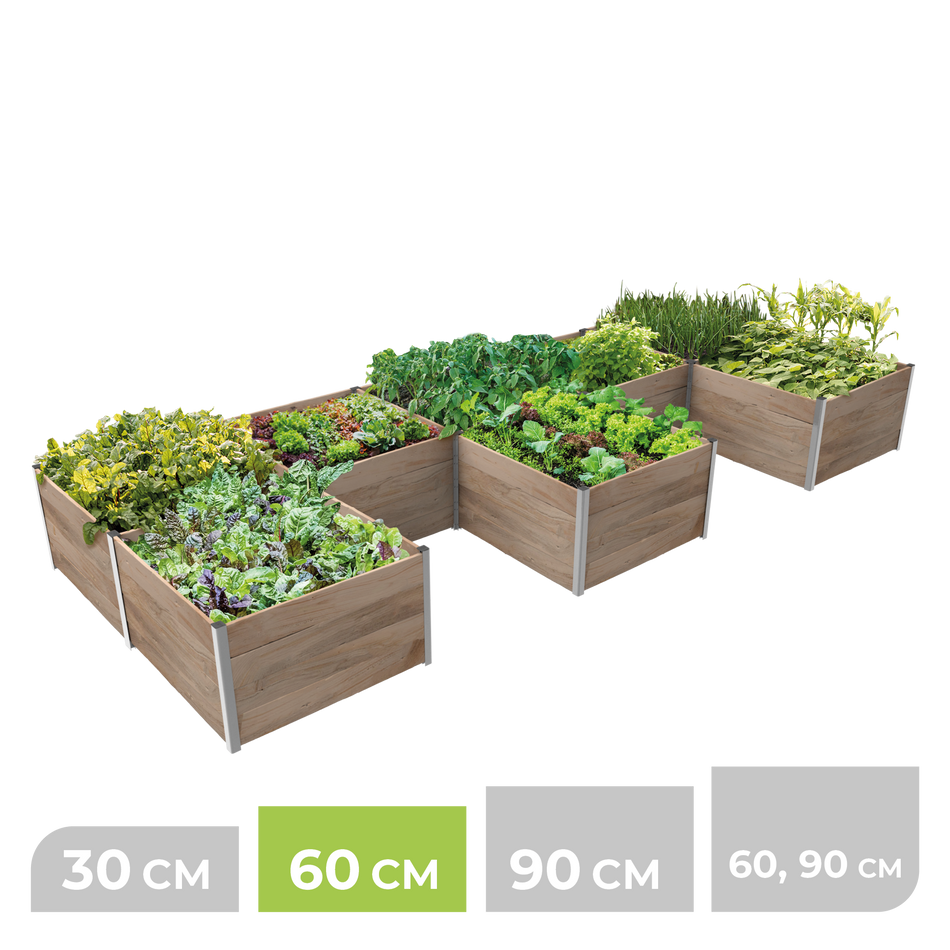 BioGreen Modulares Hochbeet-System ErnteMAXX E-Form 8 Quadratmeter 60 cm Höhe